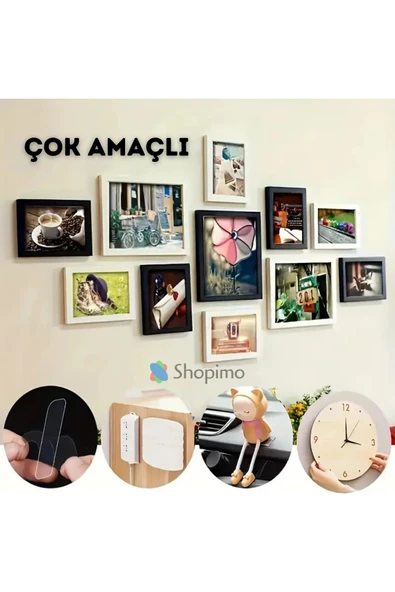 Çok Amaçlı Çift Taraflı Bant - Şeffaf ve Dayanıklı Yapıştırıcı Bant - Resim 3