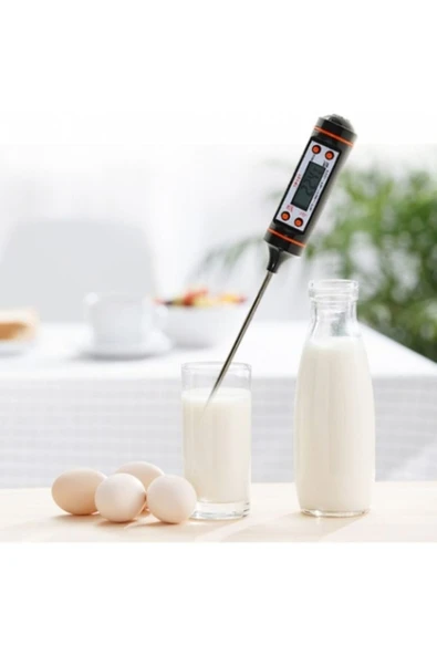 Dijital Lcd Gıda Yemek Yem Mama Süt Termometresi Batırmalı Mutfak Termometresi Sıcaklık Ölçer