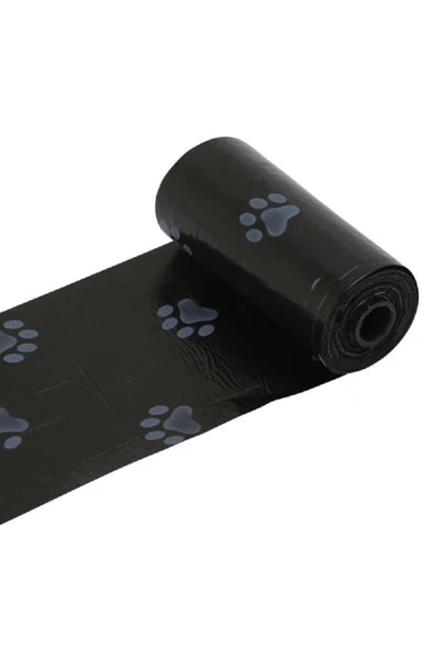 Evcil Hayvanlar Için Pati Desenli Kedi Köpek Kaka Poşeti Torbası | 4 Adet Toplam 60 Adet - Resim 4