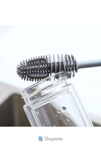 Silikon Cam Şişe Bardak Kavanoz Biberon Yıkama Fırçası Çok Fonksiyonlu Bulaşık Temizleme Fırçası - 4