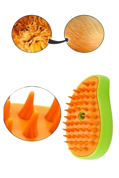 Sert Tarak Fırçalı Soğuk Buharlı Kedi Köpek Fırçası Tarağı Şarjlı - Resim 2