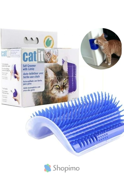 Kedi Kaşınma Aparatı - Duvara Monte Edilebilir Tüy Toplayıcı & Masaj Fırçası ürün görseli 1