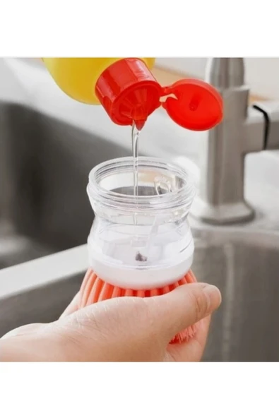 Deterjan Hazneli Banyo Mutfak Lavabo Ve Bulaşık Yıkama Fırçası - Resim 5