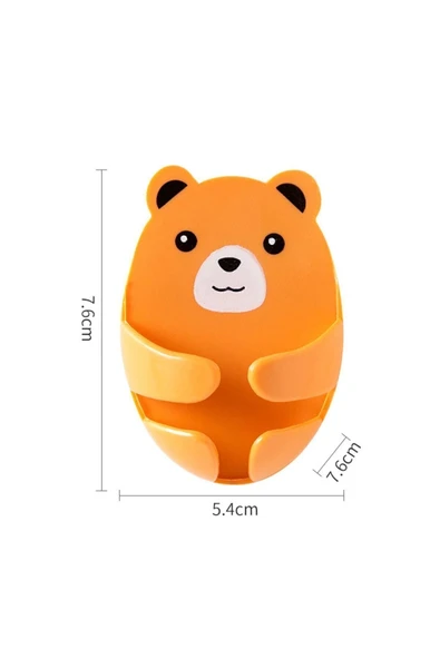 Desenli Fiş Askısı 4 Adet Kendinden Yapışkanlı Ayı Desenli Kablo Tutucu - Resim 2