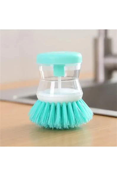 Pratik Sıvı Deterjan Hazneli Bulaşık Fırçası Hazneli Mutfak Banyo Lavabo Yıkama Fırçası 1 Adet ürün görseli