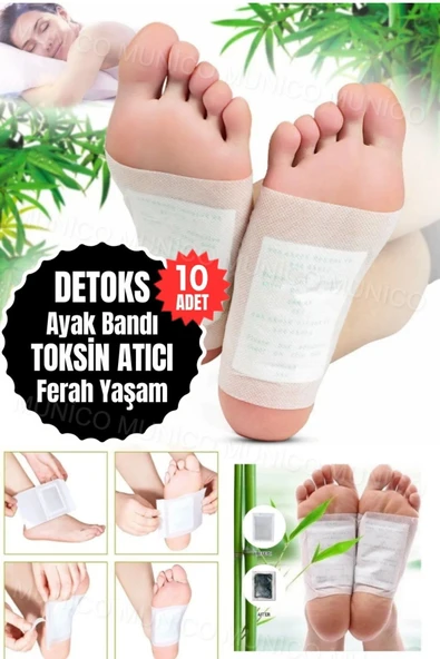 Enerji Verici Detoks Ayak Bandı 10 Parça Bambu Sirkesi Ayak Maskesi ile Uykuyu İyileştirin ve Stres - 2