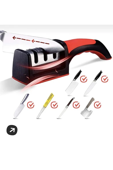 Profesyonel Kurban Bıçak Bileme Aleti 3 Açılı Elmas Uçlu Satır Bıçak ürün görseli 1