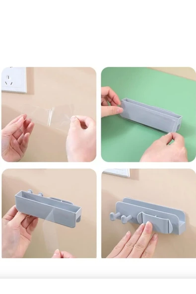 Duvar Tipi Telefon Şarj Standı Ve Kablo Düzenleyicisi - Resim 3