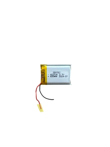 602535 3.7V 600 MAh Li-Polymer Pil Devreli/1.5A - 1