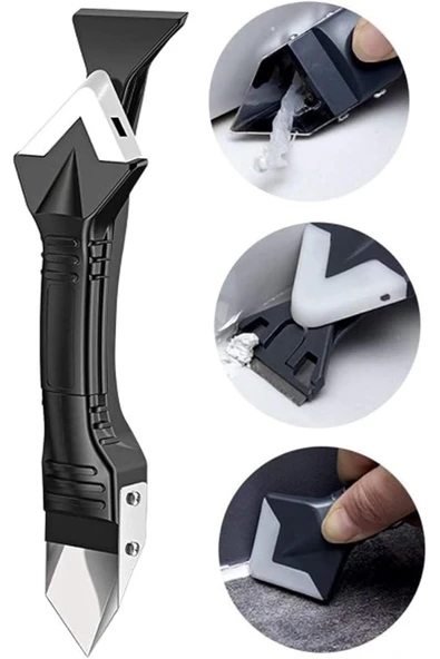 srhtDS Fayans Silikon Sıyırıcı Derz Kazıyıcı ve Uygulayıcı Aparat 3ü1 Arada Desing 266450 ürün görseli 1