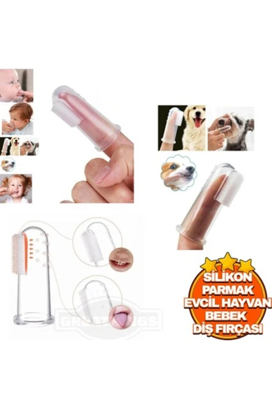 Silikon Parmak Evcil Hayvan Kedi ve Köpek Diş Fırçası ürün görseli 1