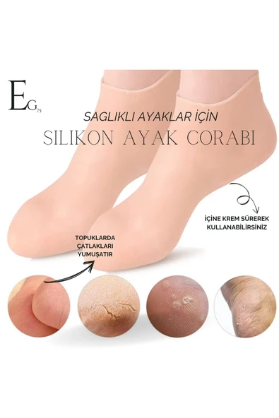 Topuk Çatlakları İçin Silikon Ayak Bakım Çorabı ve Ölü Deri Atıcı Ayak Yumuşatıcı Silikon Çorap ürün görseli 1