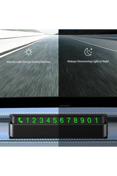 Tüm Araçlara Uygun Fosforlu Aç Kapa Numaratör, Cep Telefonu Numara Göstergesi - Resim 3