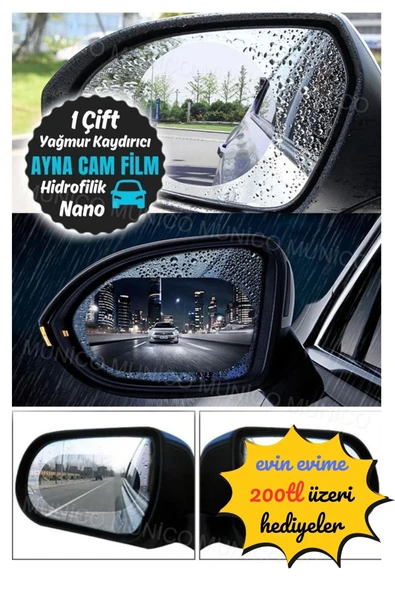 Yağmur Kaydırıcı Araba Dış Ayna Su Tutmaz Film 2 Adet ürün görseli 1