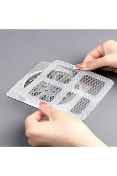 ŞirinShop Gider Süzgeci, Yapışkanlı Tül Filtre, 10'lu Paket, Saç ve Atık Önleyici 1108107 - Resim 2