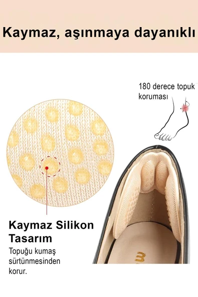 Topuk Vurma Önleyici 1 Çift Yapışkanlı Topuk Yastığı Ayakkabı Pedi Topuk Ucu Koruyucu Tabanlık Ayak - Resim 6