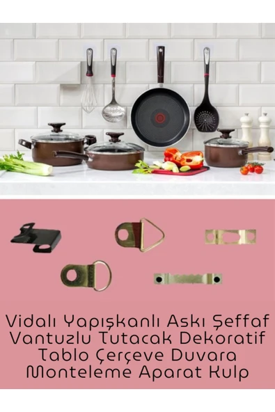 Süper Güçlü Çerçeve Askısı Pin Delgisiz Vidalı Tırnak Kanca Yapışkanlı Raf Tutucu Askı - Resim 3