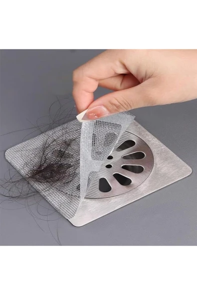 ŞirinShop Gider Süzgeci, Yapışkanlı Tül Filtre, 10'lu Paket, Saç ve Atık Önleyici 1108107 ürün görseli 1