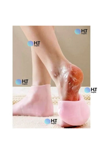 Silikon Jel Nemlendirici Ayak Bakım Çorabı - topuk çatlağı nasır - 2