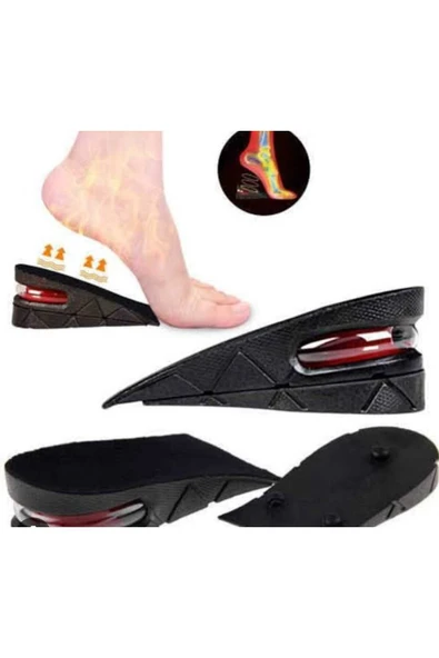 Ünisex 5 Cm Tam Boy Uzatıcı Tabanlık Hava Yastıklı Ayakkabı Tabanlığı Gizli Topuk - Resim 2