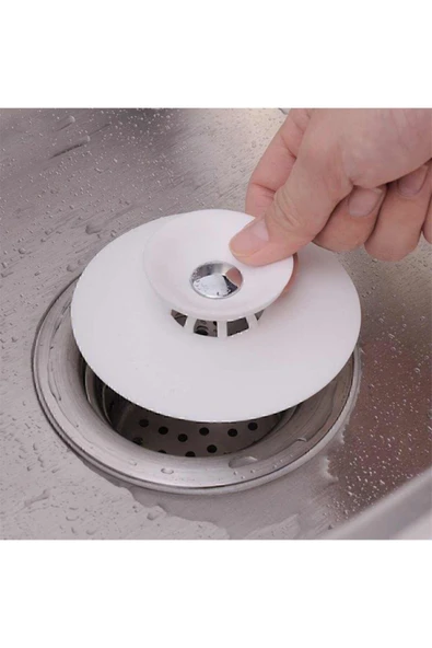Silikon Lavabo Ve Küvet Tıkacı Süzgeç, 2 Fonksiyonlu Gider Kapatıcı Renkli - Resim 2