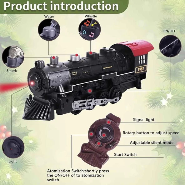 Classic Steam Kumandalı 2,4 Ghz Pilli Tren Seti 30 Parça 1613G - Resim 5