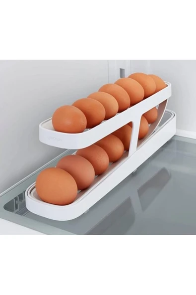 Yeni Nesil Yumurta Standı Buzdolabı Düzenleme 2Katlı Yumurta Saklama Kabı Modern Yumurta Düzenleyici ürün görseli 1