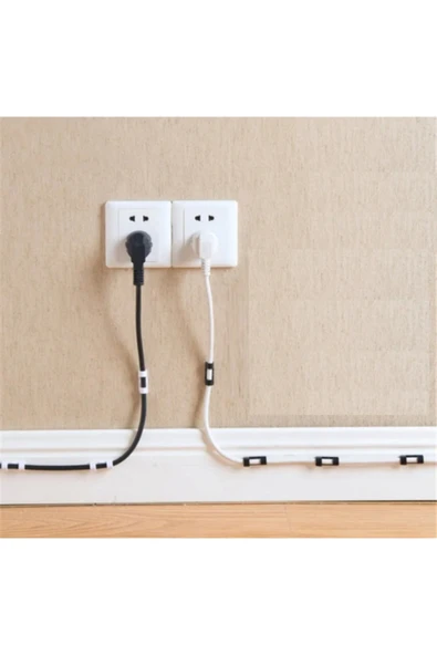 Şeffaf Renk Kablo Sabitleyici Klipsler 20 Adet Kablo Düzenleyici Duvar Fayans Cam Kablo Tutucu - Resim 5