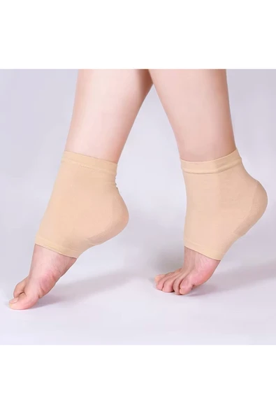 Triko Topuk Koruyucu Jel Silikon Topuk Çorabı Anti-topuk Çatlak Nemlendirici Aşınma Önleyici - 3