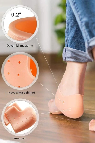 Silikon Topuk Koruyucu 1 Çift Ayakkabı Topuk Vurma Önleyici Topuk Yastığı Ped Topuk Dikeni Tabanlık - Resim 5