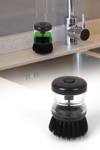 Yakut Deterjan Hazneli Kullanışlı Bulaşık Fırçası Butonlu Pratik Kullanım - 3