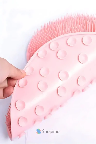 Vantuzlu Silikon Banyo Masaj Matı Sırt Kesesi Vücut Yıkama Lifi - Resim 5