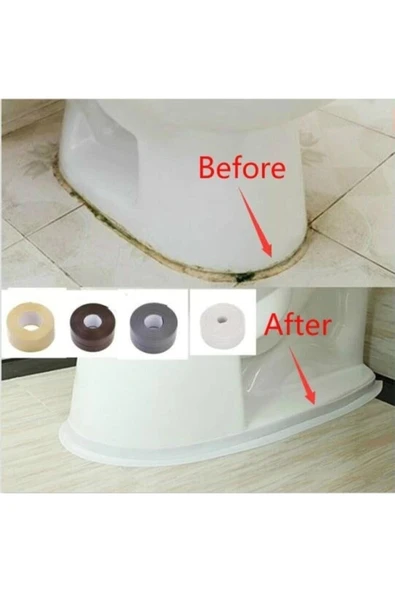 Su Sızdırmaz Banyo Duşakabin Küvet Kenar Mutfak Lavabo Ocak Izolasyon Bandı 3.2 Mt Beyaz - Resim 4