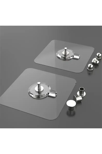 Süper Güçlü Çerçeve Askısı Pin Delgisiz Vidalı Tırnak Kanca Yapışkanlı Raf Tutucu Askı 5li ürün görseli 1