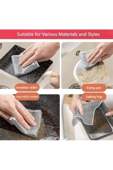 Tencere Tava Ovma Bezi - Çizik Yapmaz, Naylon, 20 cm x 20 cm - Resim 3