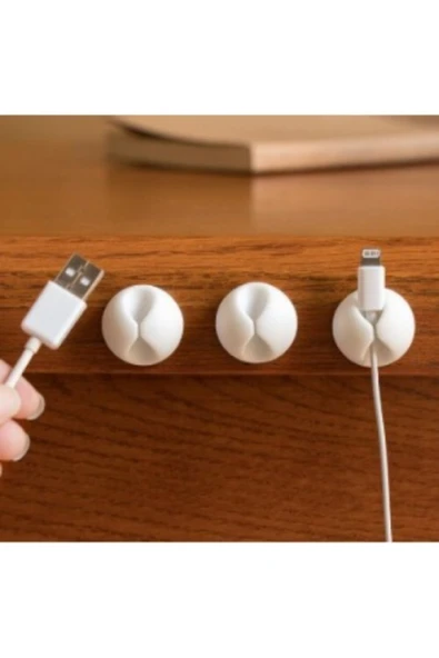 Siyah Beyaz Kablo Sabitleme Klipsi 10'lu - Resim 3