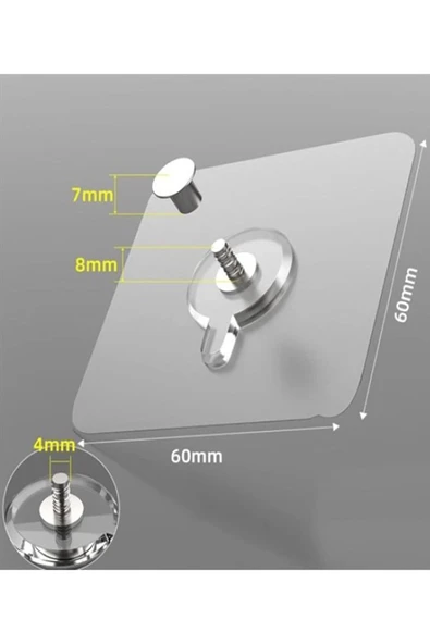 ŞirinShop Pin Delgisiz Vidalı Kanca Tırnak Yapışkanlı Raf Tutucu Askı Süper Güçlü Çerçe ürün görseli 1