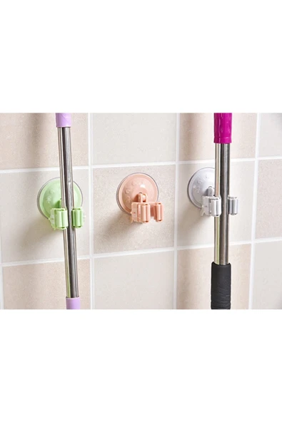 Vantuzlu Fırça Ve Mop Tutucu Askı 2 Adet ürün görseli 1