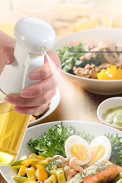 Sprey Cam Şişe Zeytinyağı Sirke Yağ Püskürtücü Yağdanlık Airfryer 200 Ml