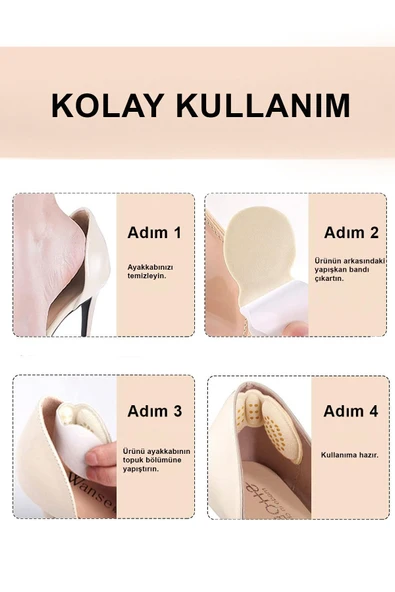 Topuk Vurma Önleyici 1 Çift Yapışkanlı Topuk Yastığı Ayakkabı Pedi Topuk Ucu Koruyucu Tabanlık Ayak - Resim 4