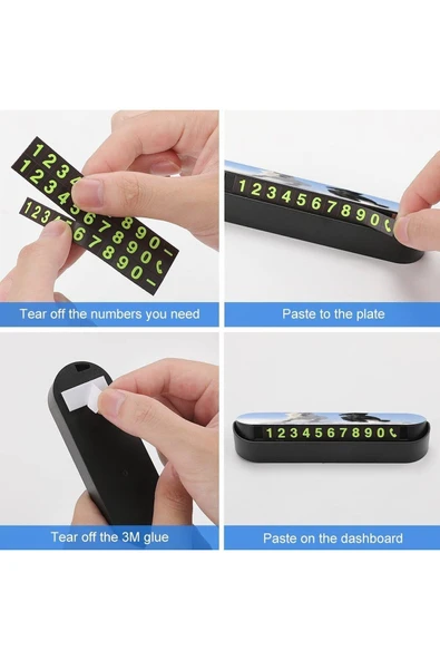 Tüm Araçlara Uyumlu Araç Park Telefon Numaratörü Açılır Kapanabilir Fosforlu Parkmatik - Resim 4