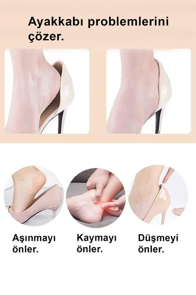 Topuk Vurma Önleyici 1 Çift Yapışkanlı Topuk Yastığı Ayakkabı Pedi Topuk Ucu Koruyucu Tabanlık Ayak - Resim 5