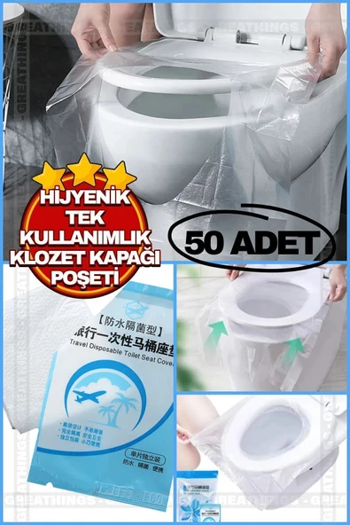 Tek Kullanımlık Klozet Kapağı Pedi Koruyucusu Hijyenik Tek Kullanımlık Klozet Kapağı Poşeti 50 Adet - Resim 6