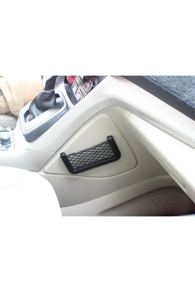 Torpidoya Yapışan Telefon Tutucu File – 15x8 cm Elastik Ceplik, Çift Taraflı Bantlı, Araç İçi - Resim 3