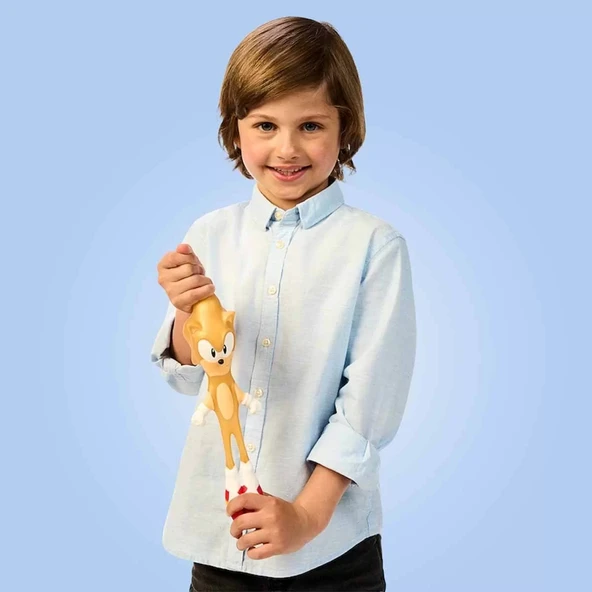 Goojitzu Gold Sonic The Hedgehod Stretch Figür - Resim 4