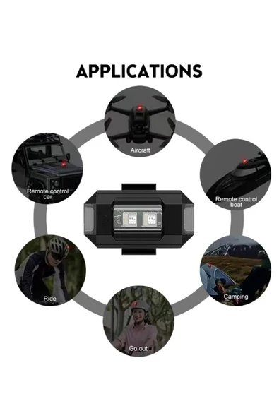 Xdn 7 Renk Bisiklet Işığı Motosiklet Drone Çakarlı Lamba Usb Led - Resim 3