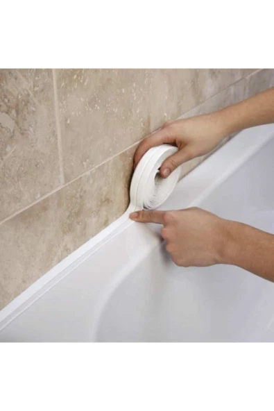 Su Sızdırmaz Bant Mutfak Banyo Lavabo Küvet Kenar Bandı Su Nem Geçirmez Bant 3.2 Metre - Resim 6
