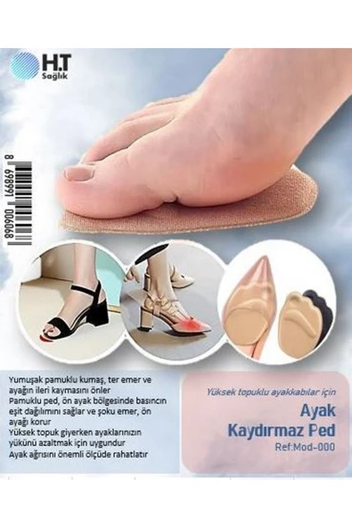 Yüksek Topuklu Ayakkabılar İçin 2 Çift Ter Emici Ön Taban Pedleri, Kaymaz Şok Emici Yarım Tabanlık - 6