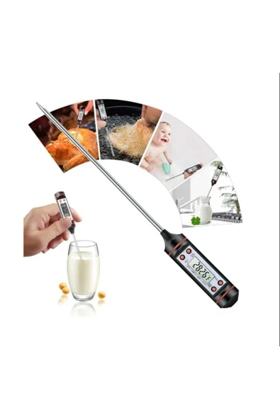 Yemek Sıcaklık Isı Ölçer Lcd Dijital Gıda Termometre Metal Proplu Sıcaklık Ölçer - Resim 4
