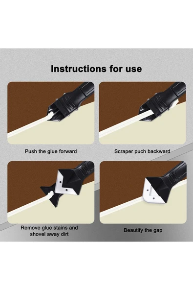 Silikon Ve Derz Sökücü Dolgu Macunu Pürüzsüz Kazıyıcı Çok Fonksiyonlu Plastik Harç Kazıyıcı Kit - Resim 2